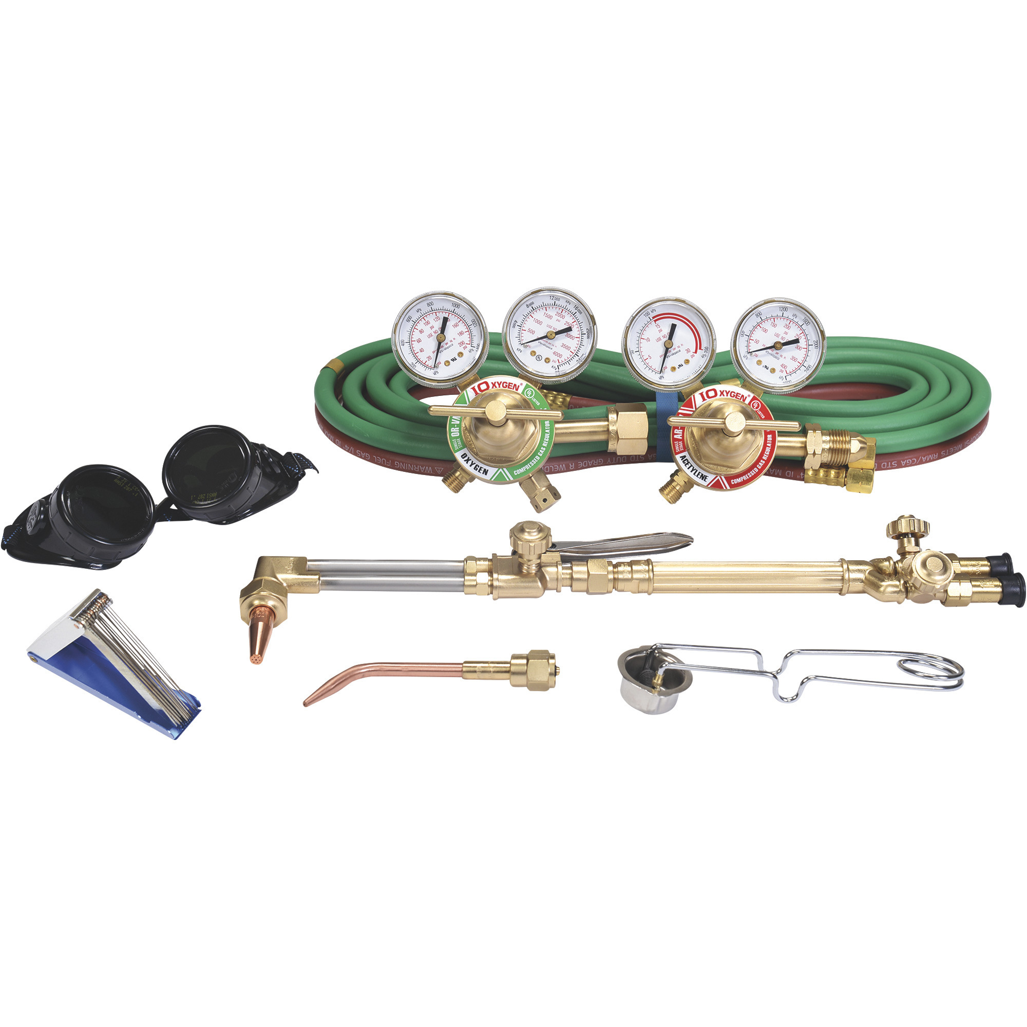 Klutch Medium-Duty Cutting and Welding Outfit, Oxyacetylene Victor-Style, 11-Piece Set